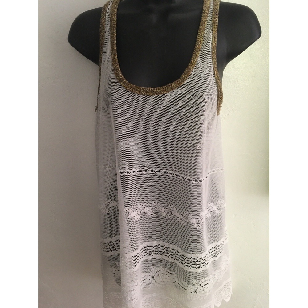 New Free People lace crochet see through top size small
